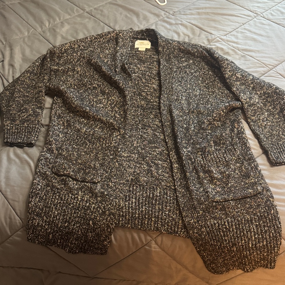 Cozy Black and Gray Women's Cardigan